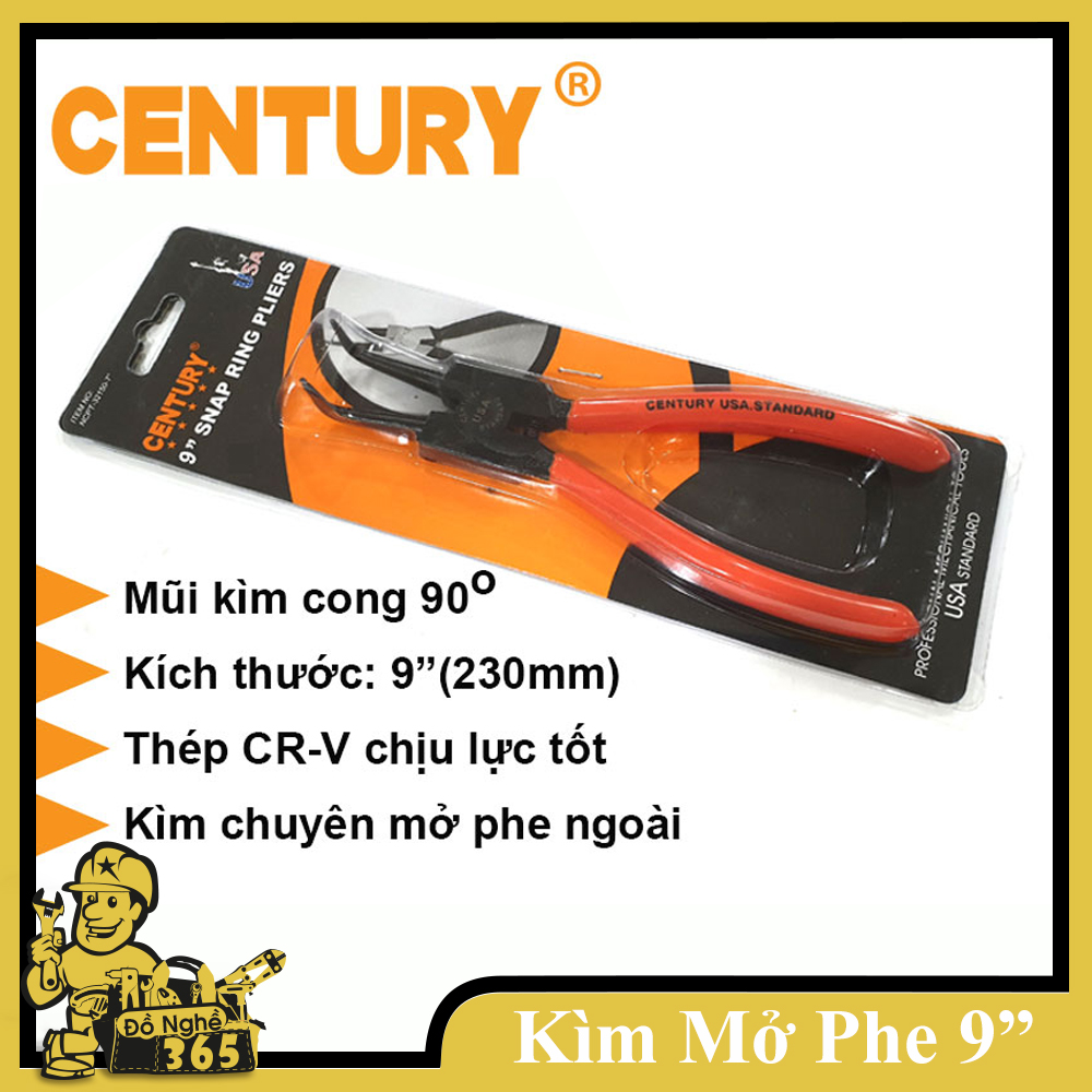 Kìm mở phe trong, kìm mở phe ngoài 9" Century - kìm phe được tích hợp một lò xo trên cán giúp thao tác mượt mà và nhanh hơn
