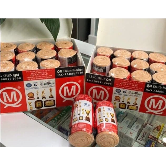 [HCM]Cuộn Băng thun băng chun y tế tiệt trùng 4 in 2 móc 3 móc QM hỗ trợ chấn thương - 3 móc