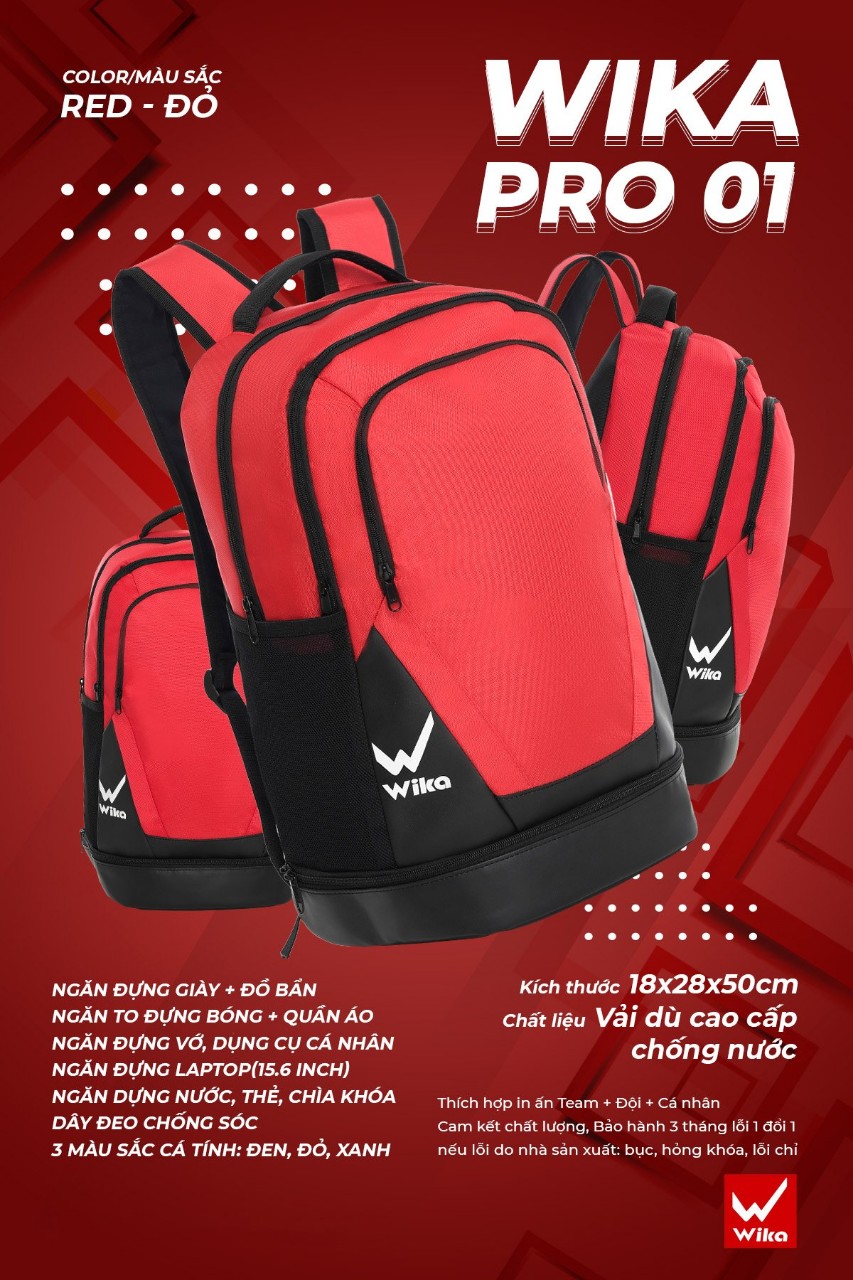 Balo đứng wika -đựng giày đá bóng thể thao