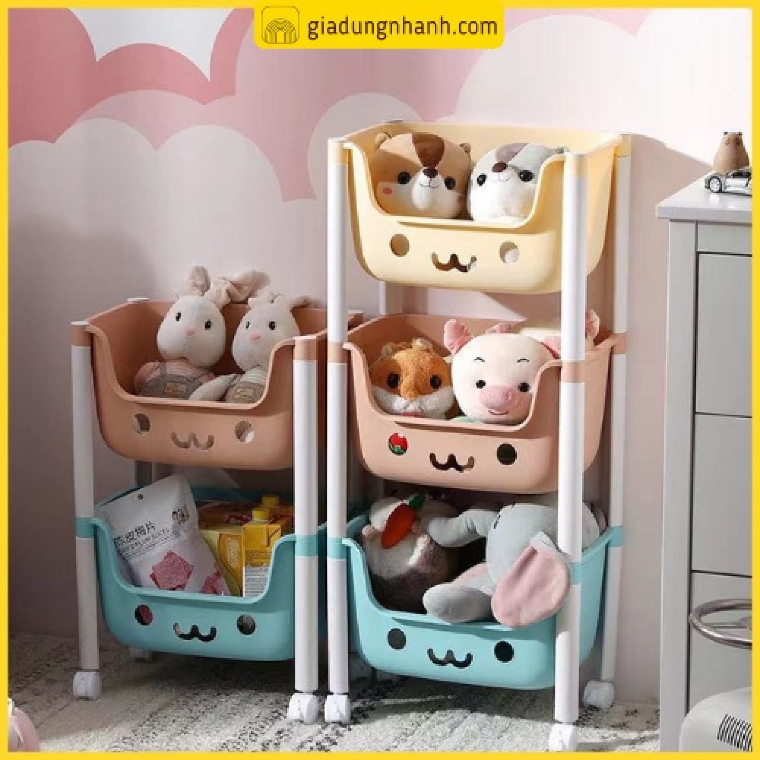 [VIP] Kệ Để Đồ Đa Năng 3 Tầng VIỆT NHẬT 5576-3 - Hình Gấu