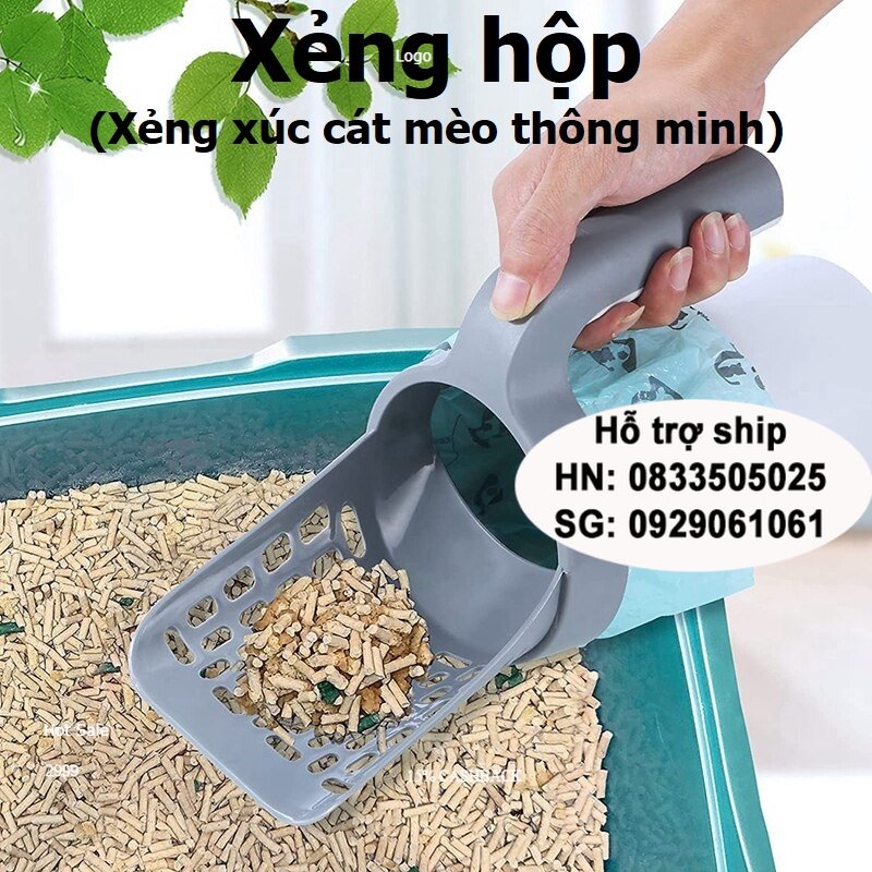 Xẻng xúc phân mèo thông minh kèm túi hốt- Xẻng hộp xúc cát mèo