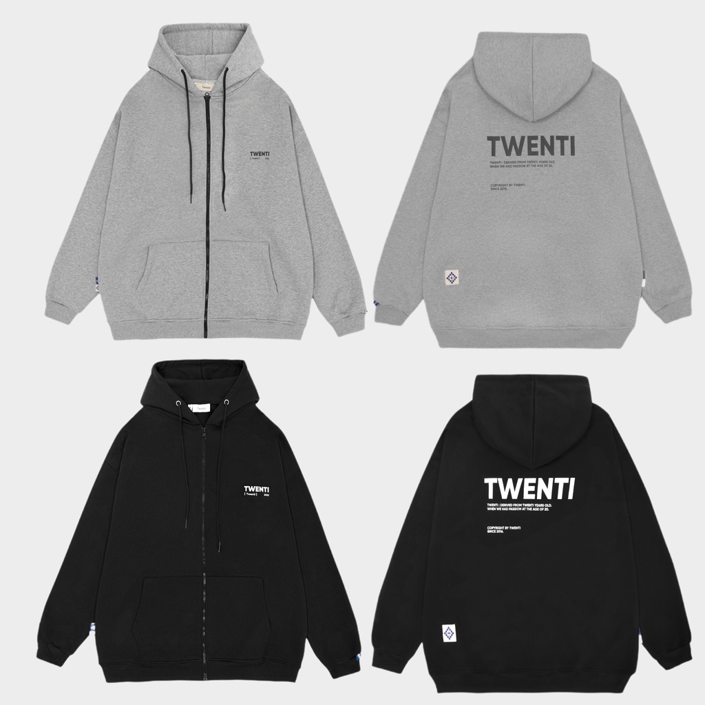 Áo hoodie zip twenti in 2022 đơn giản năng động