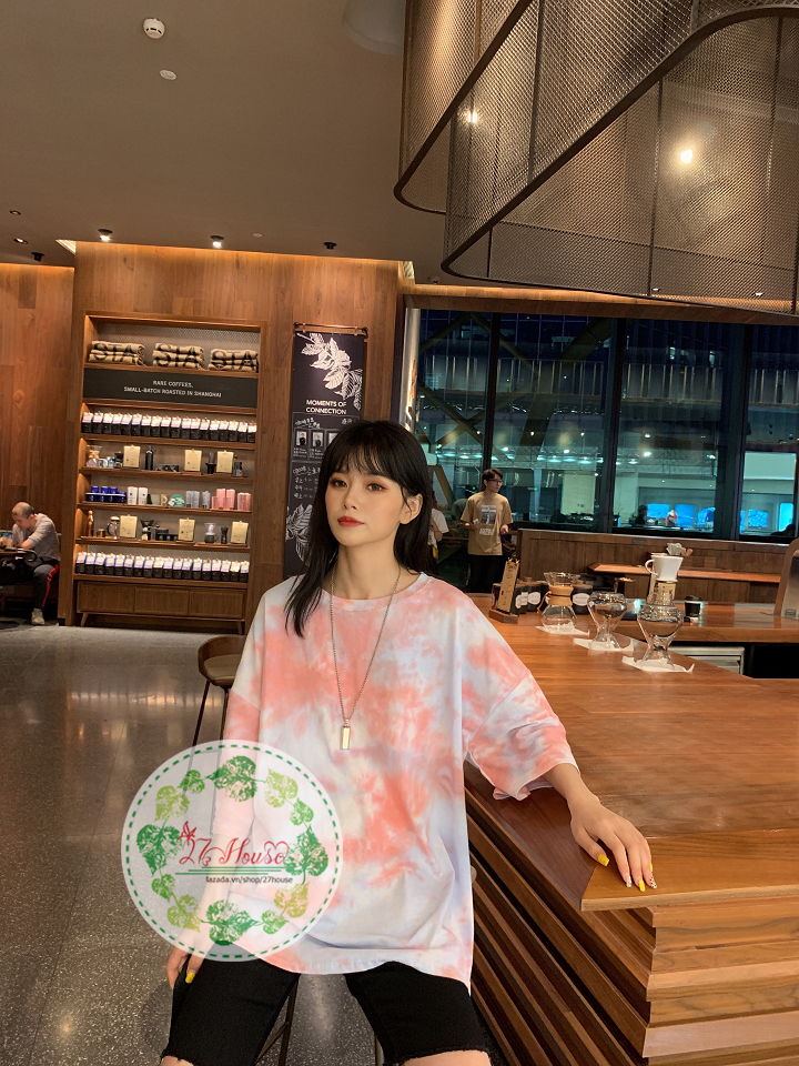 Áo thun UNISEX LOANG MÀU ĐỎ TRẮNG Freesize 70kg