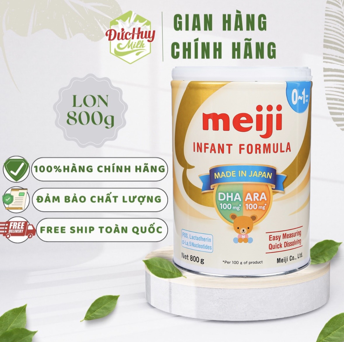 Sữa bột meiji nhập khẩu lon 800g loại 0-1 tuổi infant formula