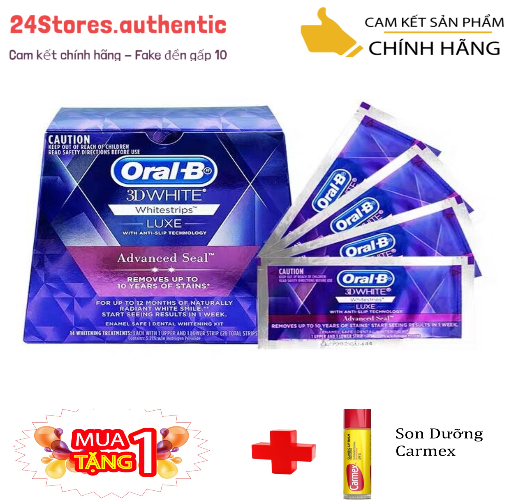 Miếng dán tẩy trắng răng Oral-B 3D White Whitestrips