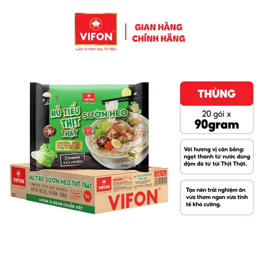 Hủ Tiếu Sườn Heo Thịt Thật VIFON 90g/ Gói