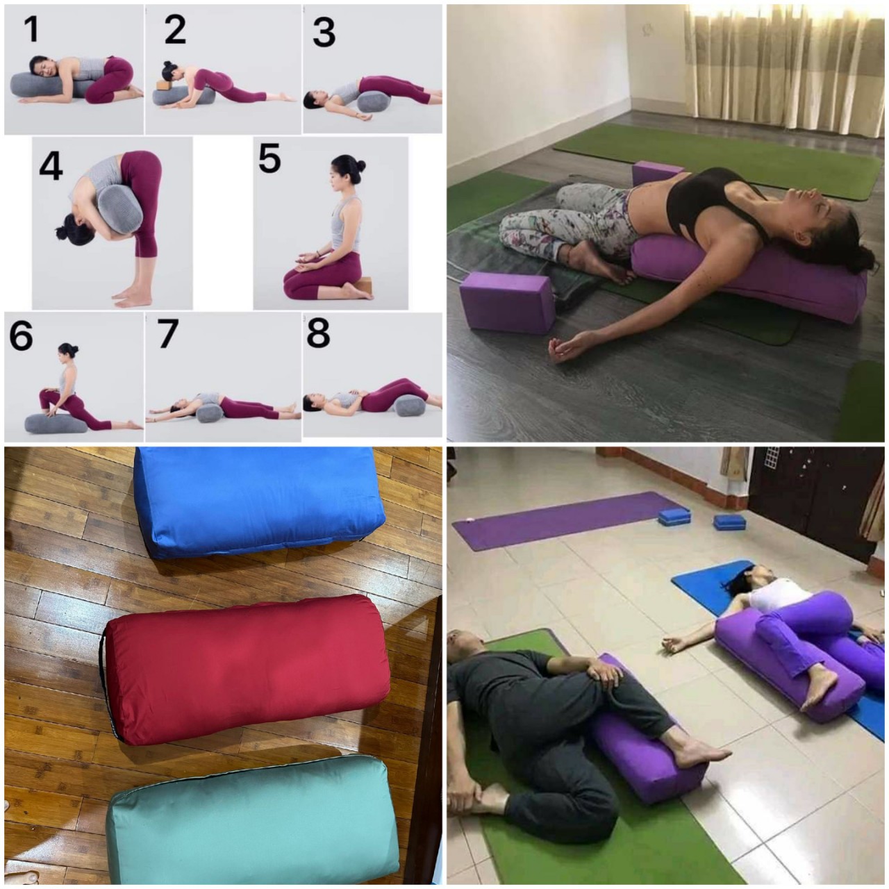 Gối yoga phục hồi tɾị liệu hỗ trợ tập luyện yoga, Gối Yin yoga hỗ trợ các tư thế gối cao cấp có tháo vỏ rời