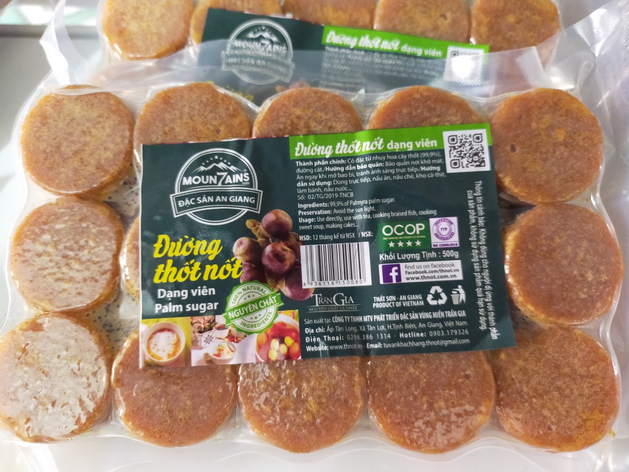 Đường thốt nốt viên moun7ains gói 500g