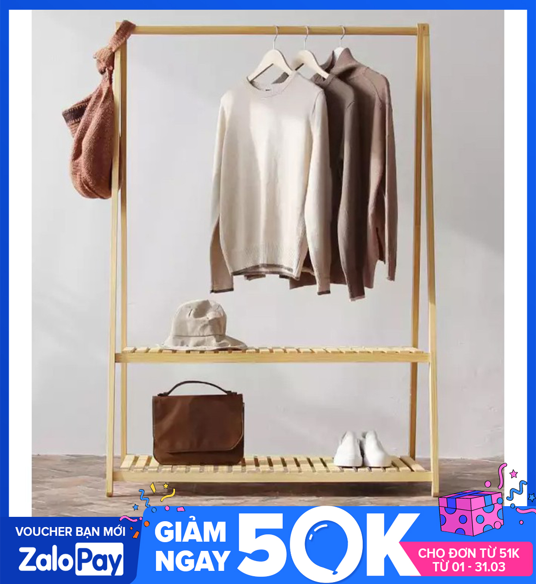 Giá Treo Quần Áo Gỗ Chữ A 2 Tầng GỖ ÉP, GỖ THÔNG Kiểu Dáng Tinh Tế; Kệ Treo Quần Áo Hàn Quốc Decor Phòng Ngủ; Đồ Trang Trí Phòng Ngủ, Vin Store - Gia dụng giá rẻ