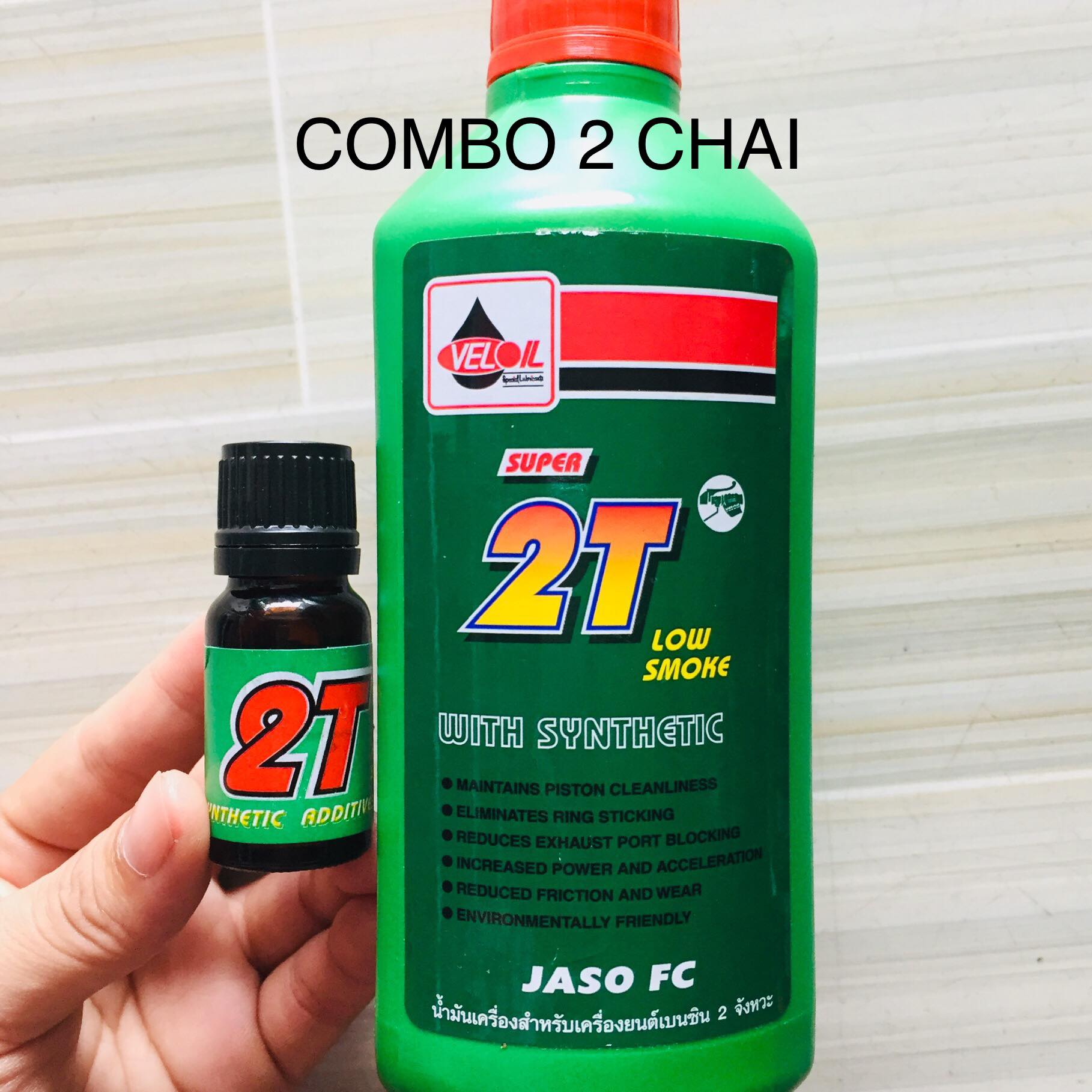 Combo Nhớt Thơm Xe 2 Thì Kèm Tinh Dầu Thơm VELOIL 2T 500ml nhập khẩu Thái Lan - AA117