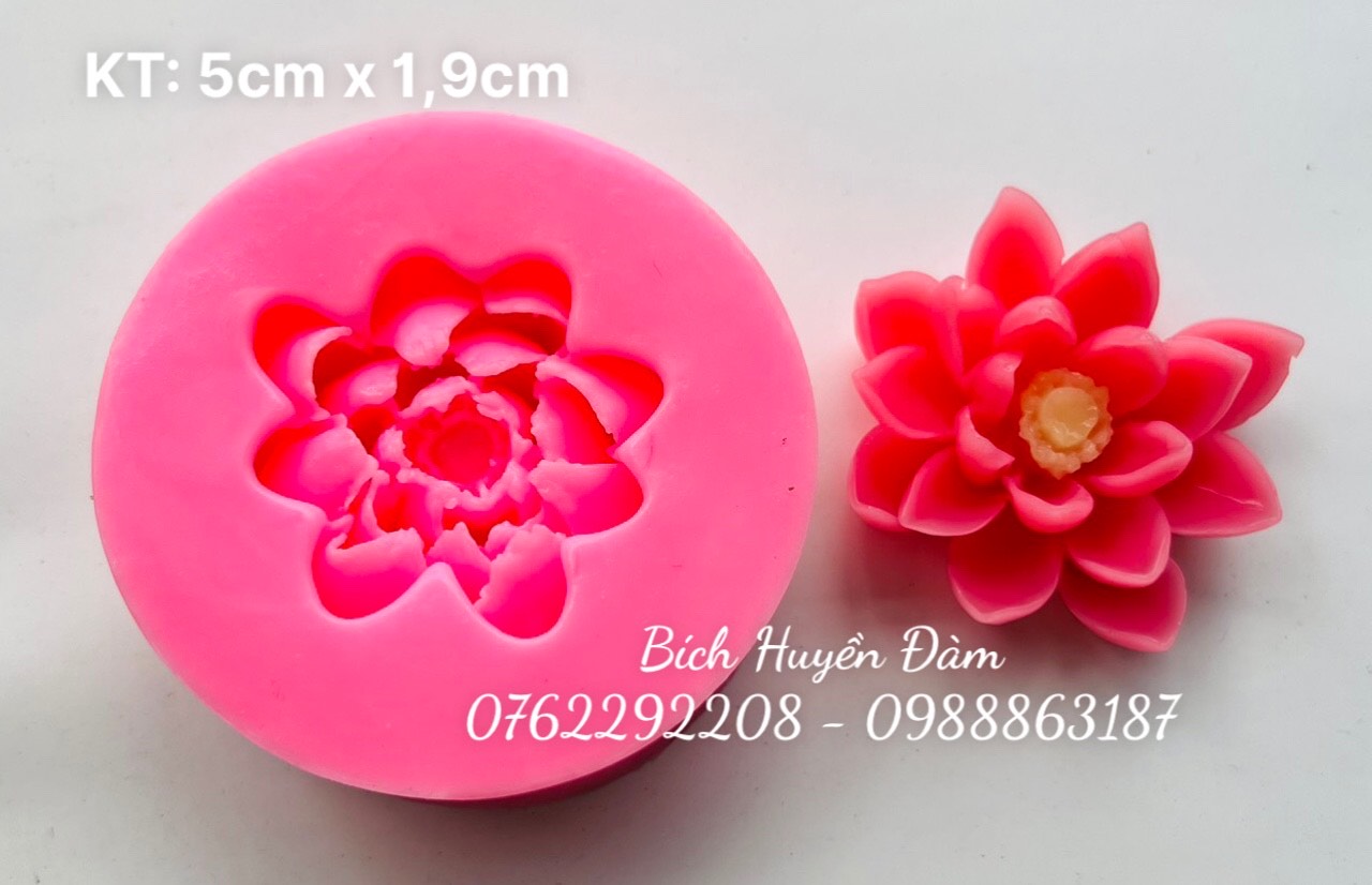 Khuôn silicon rau câu 4D hình Hoa sen đổ rau câu, socola, làm nến