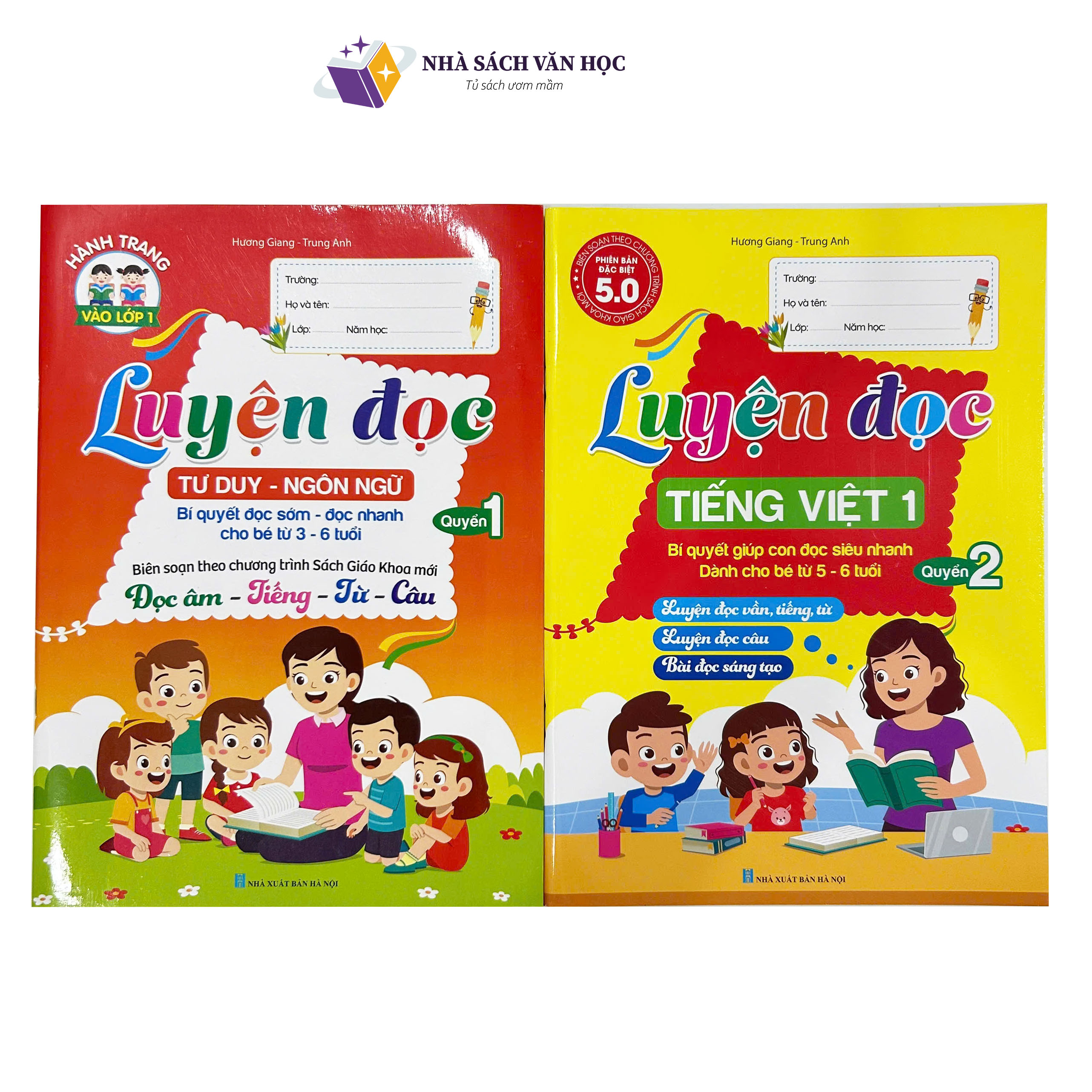 Sách - Luyện Đọc Tiếng Việt Tư Duy Ngôn Ngữ - Biên Soạn Theo CT SGK Mới - Giúp Con Đọc Siêu Nhanh (Quyển 1 Và Quyển 2)