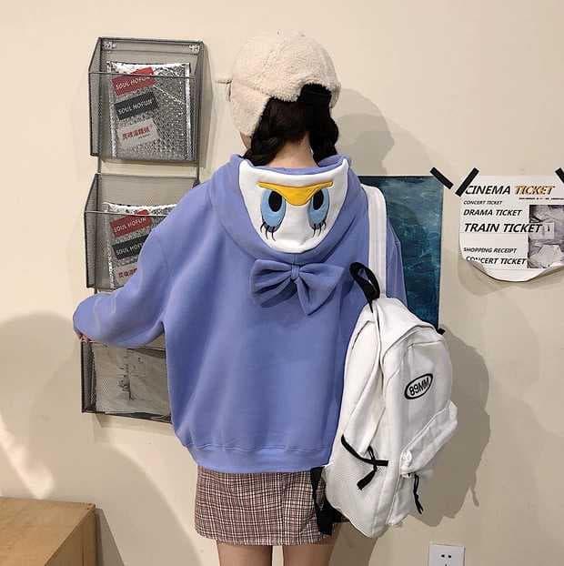 Áo hoodie nữ con vịt siêu dễ thương vải nỉ bông siêu mềm,siêu ấm