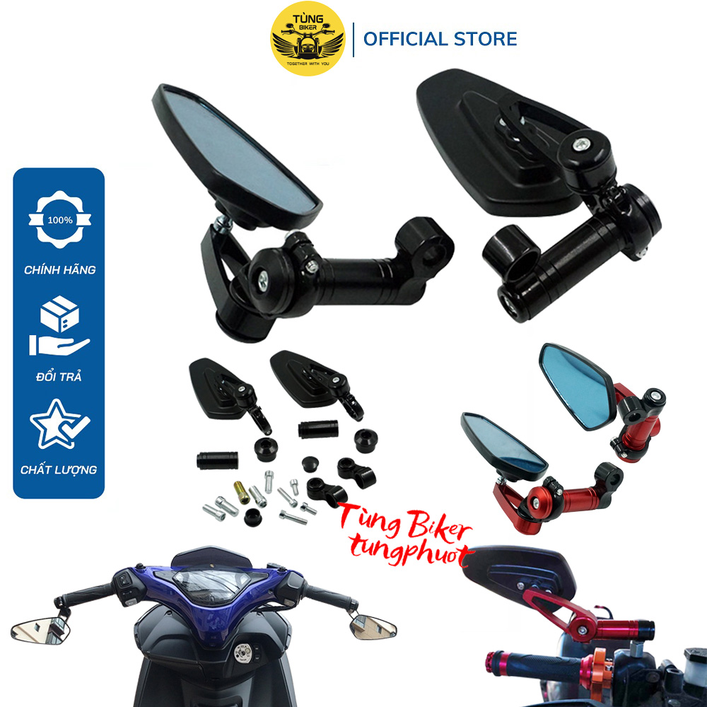 Gương gù crg lắp chân gương, nhôm cnc cao cấp