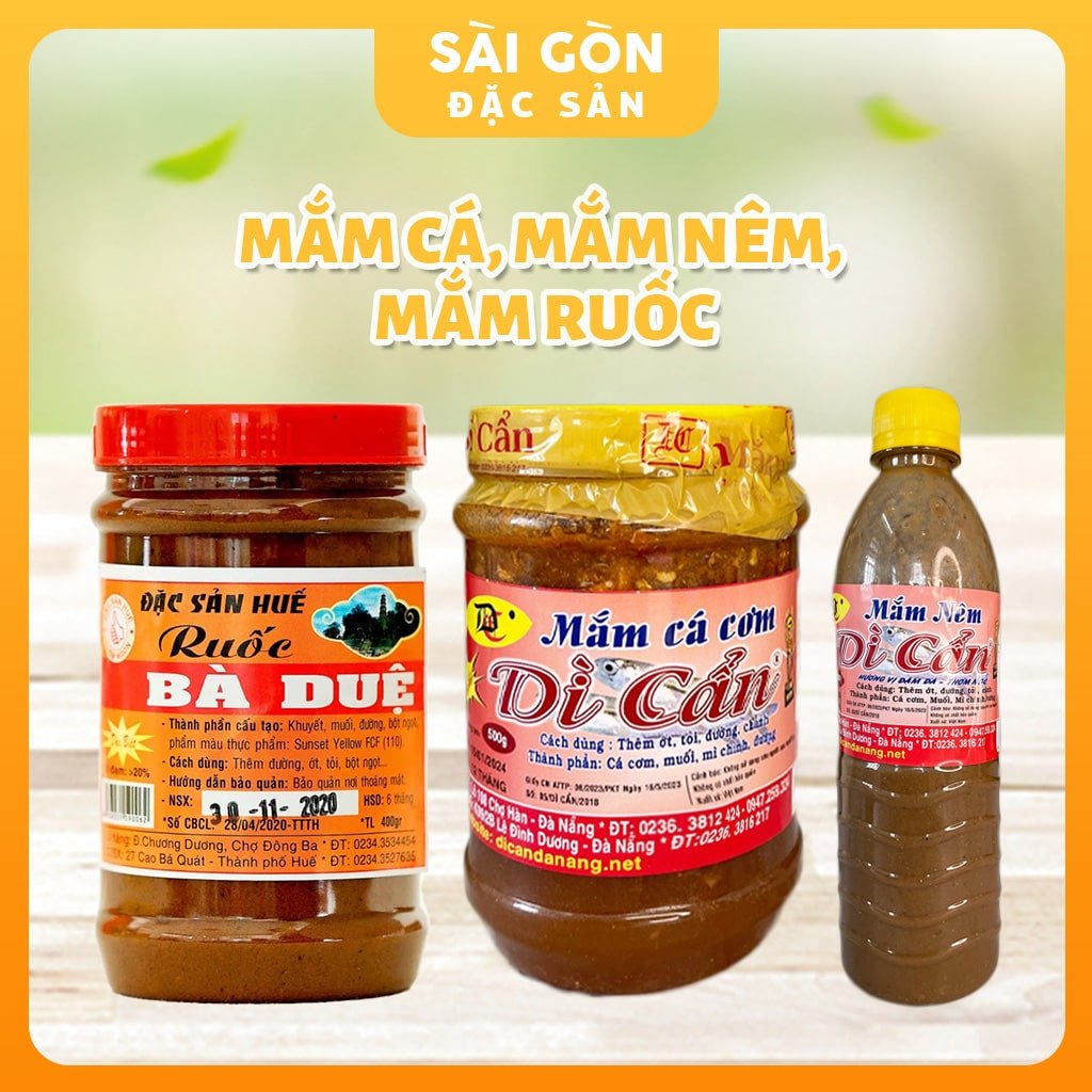 Mắm nêm, mắm cá cơm thu dì cẩn hủ 500gr chính gốc, mắm cái đặc sản đà nẵng, mắm ruốc bà duệ hương vị đậm đà thơm ngon