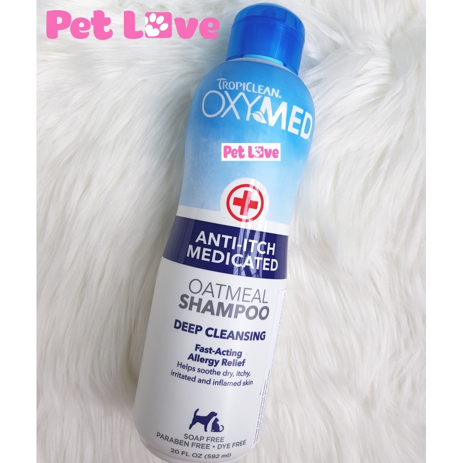Sữa tắm cho chó mèo bị viêm da, nấm ngứa, rụng lông (Tropiclean Oxymed, Mỹ)