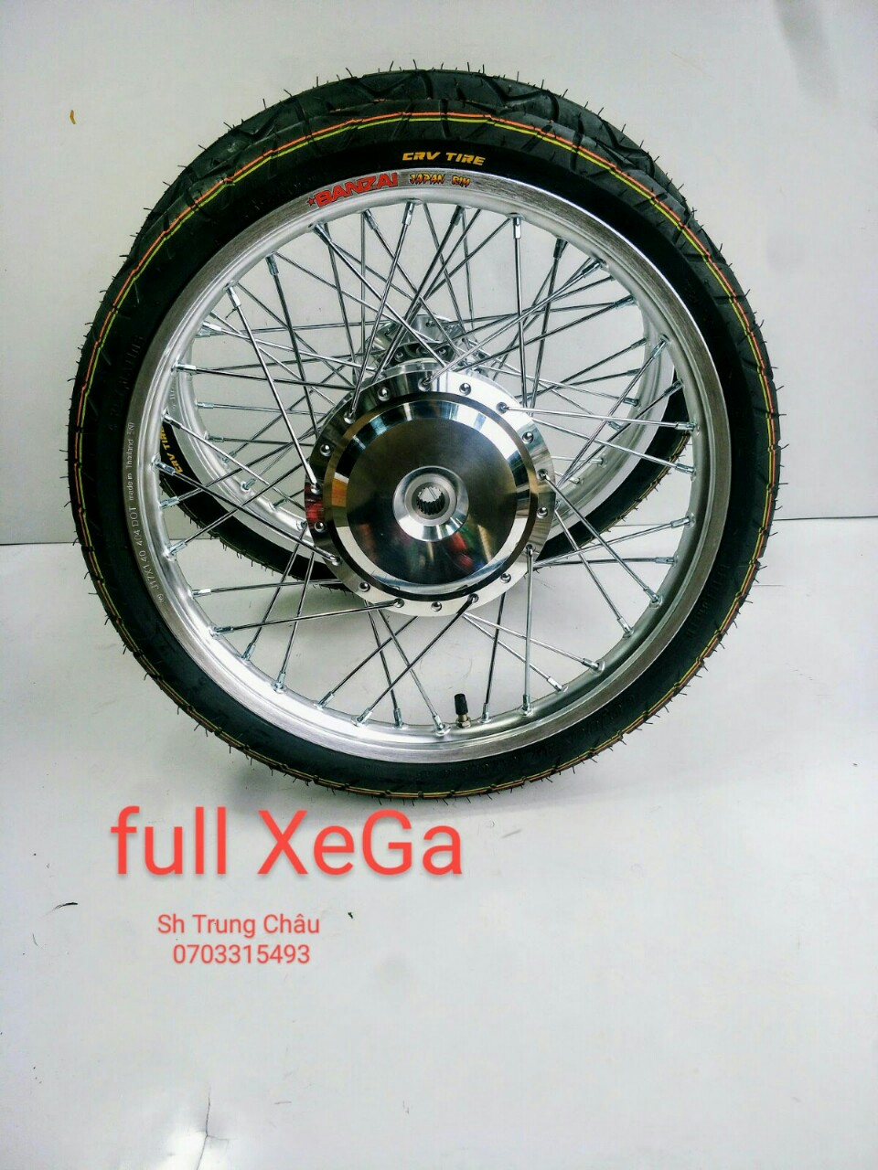 [HCM]CẶP BÁNH VARIO CLICK VISION AB MIO LUVIAS NIỀNG BANZAI THÁI ĐÙM MẠ CROM VỎ CRV 50 60