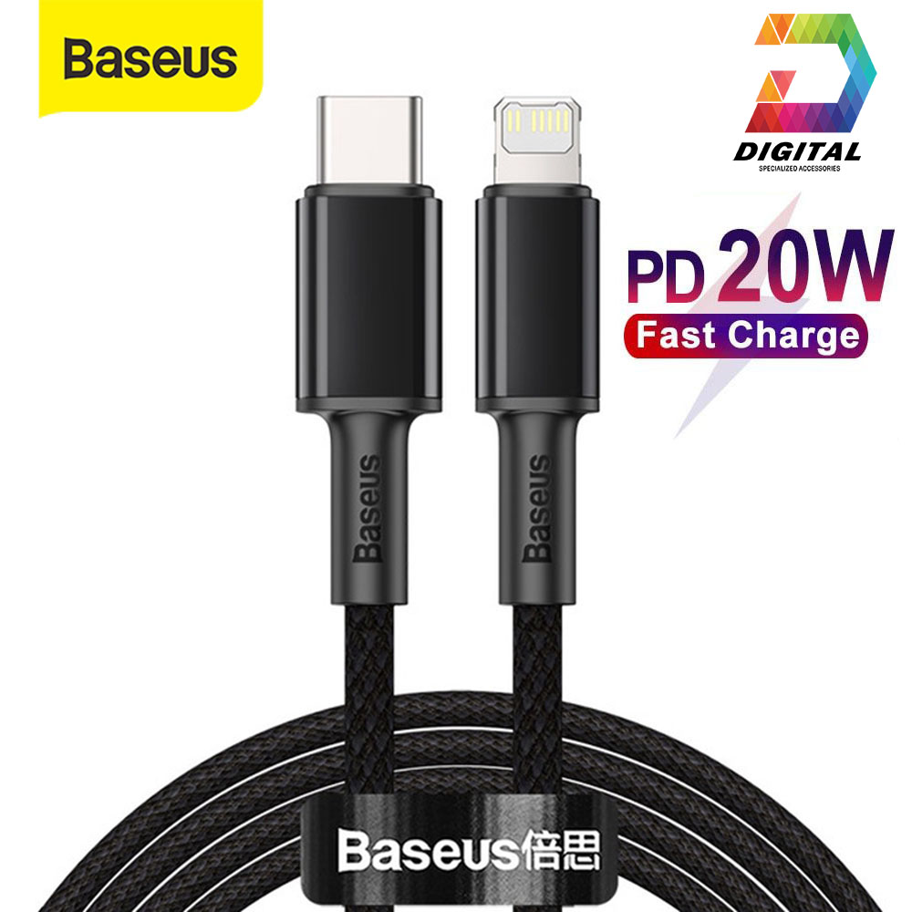 Cáp Sạc Nhanh iPhone PD 20W Type C To Lightning Baseus Fast Charge Dài 1 Mét Chính Hãng