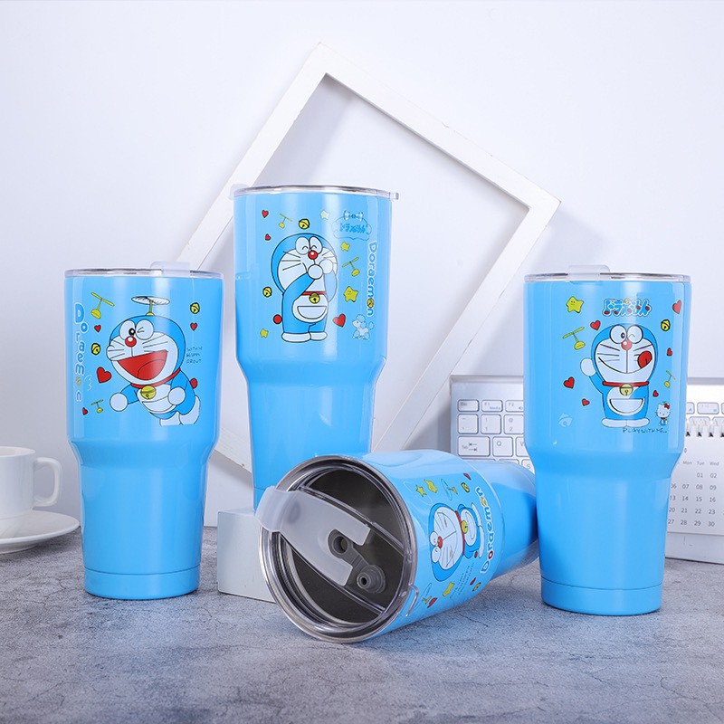 Ly Giữ Nhiệt Thái Lan 900ml Cao Cấp GIữ Nhiệt 24h ( Kèm Ống Hút + Túi Đựng ), Cốc Đựng Nước Cách Nhiệt, Cốc Nước Inox, Cốc Đựng Nước - TEU693