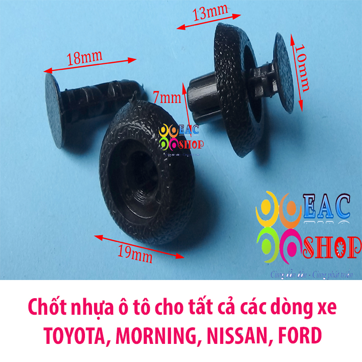 Chốt nhựa ô tô, lở nhựa ô tô ,mã 1031 vít nhựa ô tô, ốc nhựa , ốc nhựa nội, ngoại thất bộ 20 cái màu đen- EACSHOP
