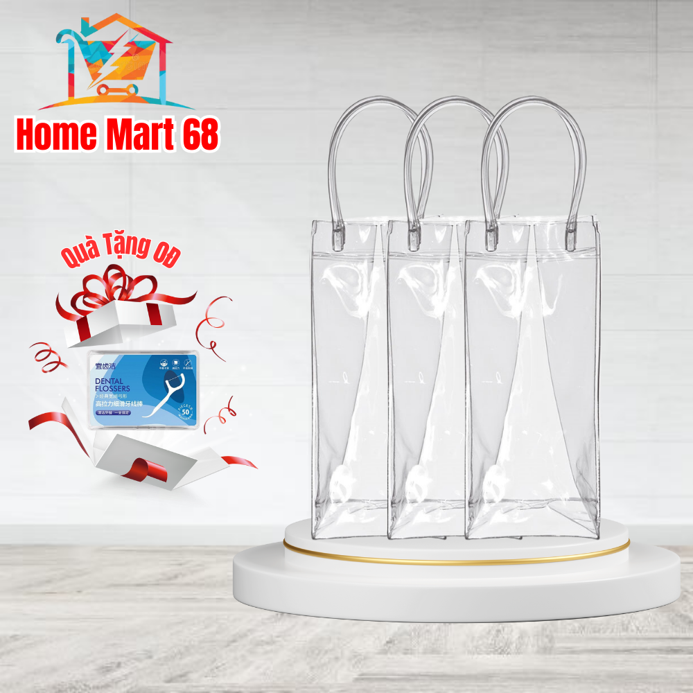 Túi đựng bình ly cốc trong suốt, túi đa năng trong suốt đẹp