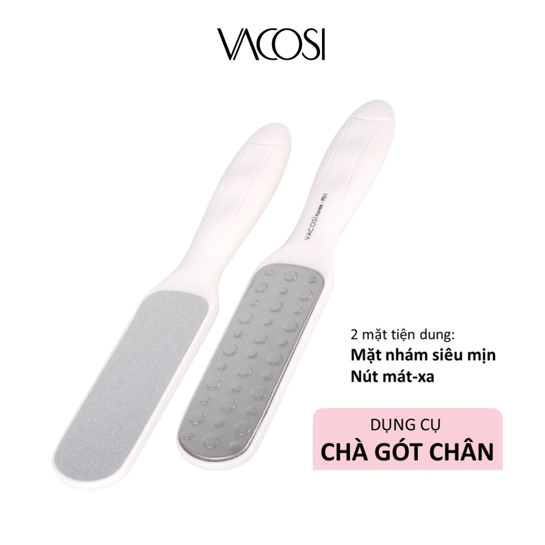 Dụng cụ chà gót chân 2 mặt Vacosi Cây cọ tẩy tế bào chết da chân gót chân