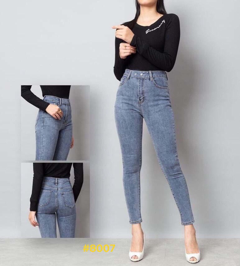 [HCM]QUẦN JEAN NỮ LƯNG SIÊU CAO LOẠI 2 NÚT 3 NÚTFORM CHUẨN BAO ĐẸP-JT39