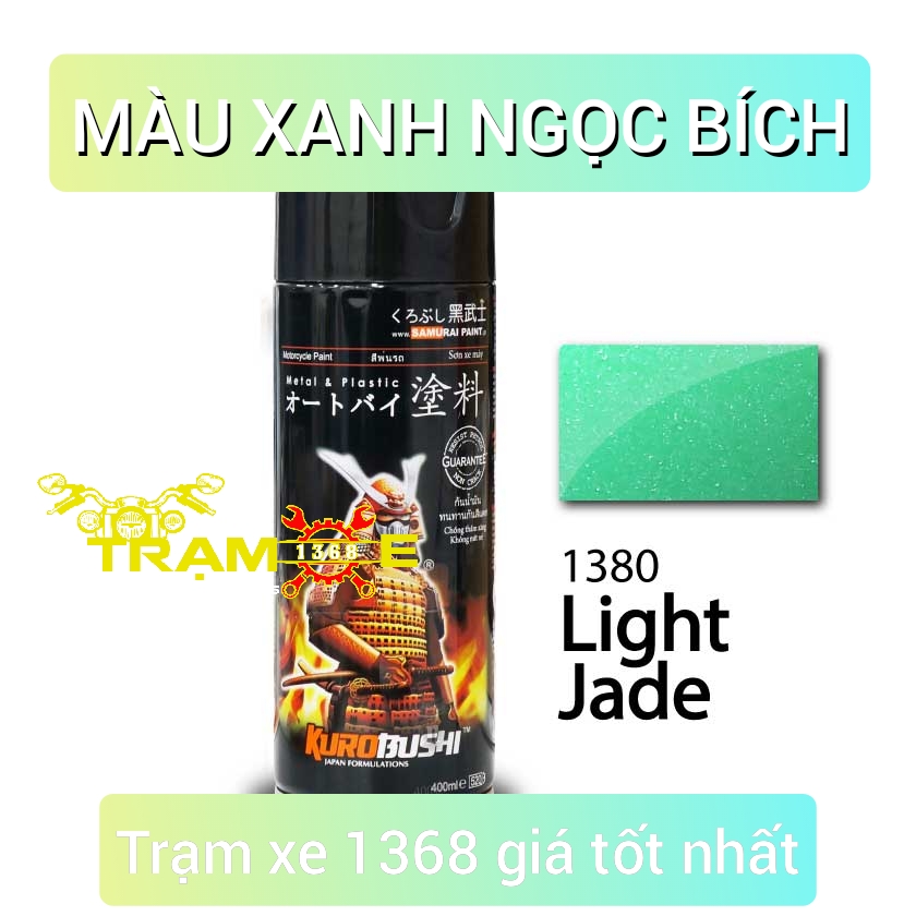 SƠN SAMURAI MÀU XANH NGỌC BÍCH ÁNH KIM MÃ 1380 SƠN XỊT CHẤT LƯỢNG CHO XE MÁY - Trạm Xe 1368