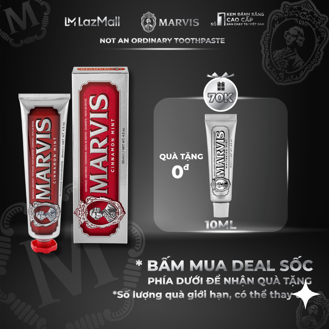 Kem đánh răng marvis cinnamon mint 85ml