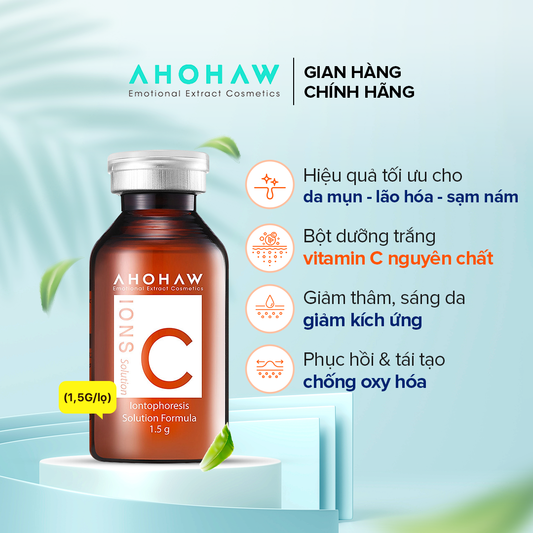 Bột Dưỡng Trắng Vitamin C AHOHAW IONS C- Giảm Thâm Sáng Da, Giảm Kích Ứng