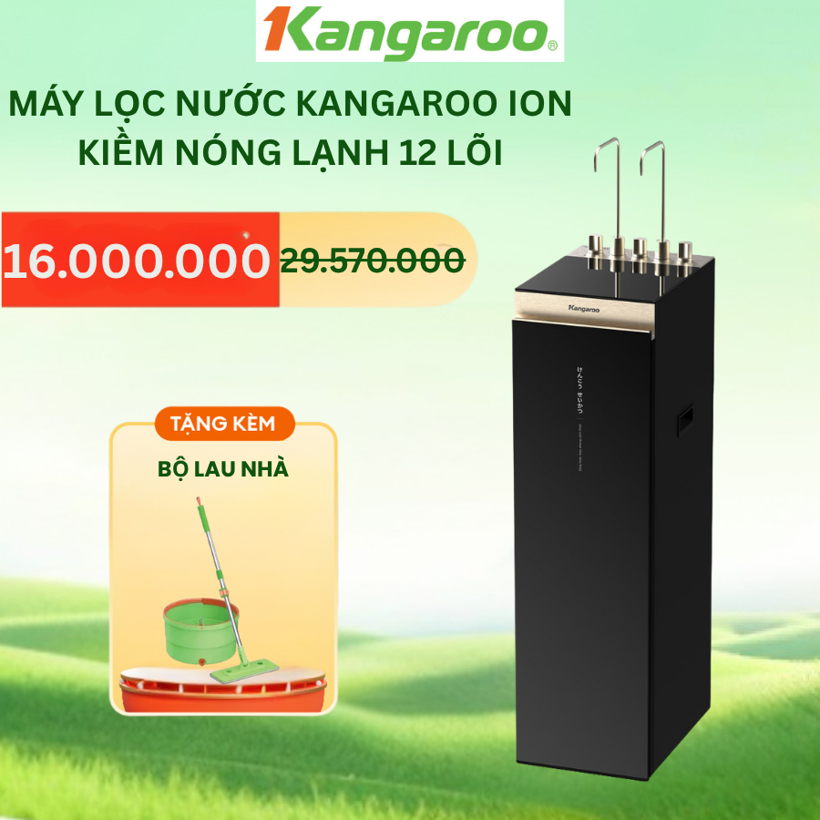 [Miễn Phí Lắp Đặt] Máy lọc nước Kangaroo Hydrogen ion kiềm nóng lạnh 12 lõi KGHC12A3