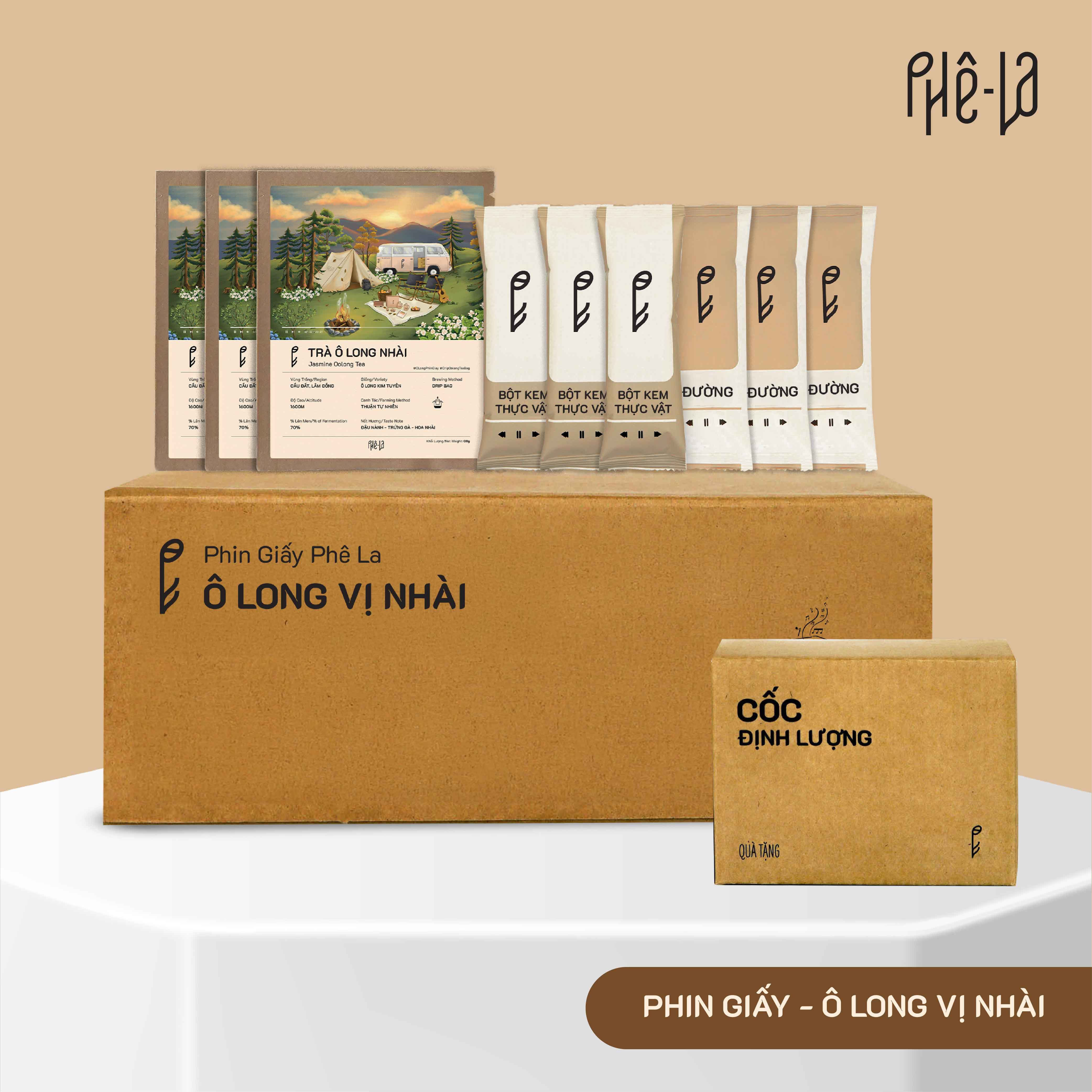 Phin Giấy Trà Sữa Ô Long vị Nhài - Hộp 10 gói