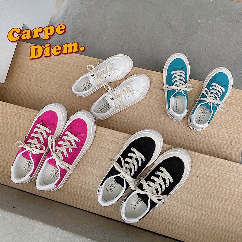 Giày thể thao nữ canvas 3 màu kèm hình thật