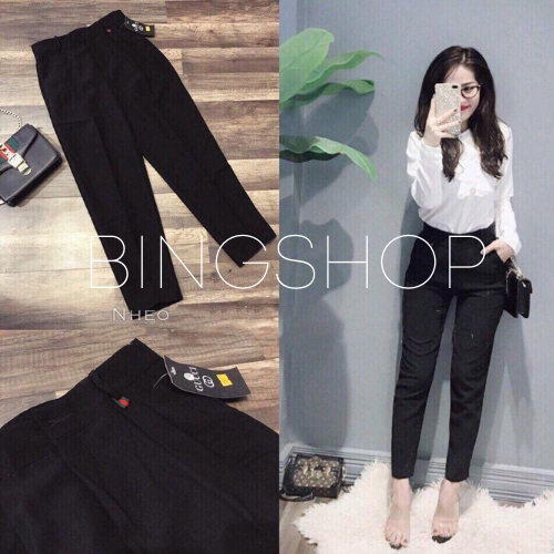 Quần tây nữ công sở lưng cao túi chéo chất tuyết mưa cao cấp