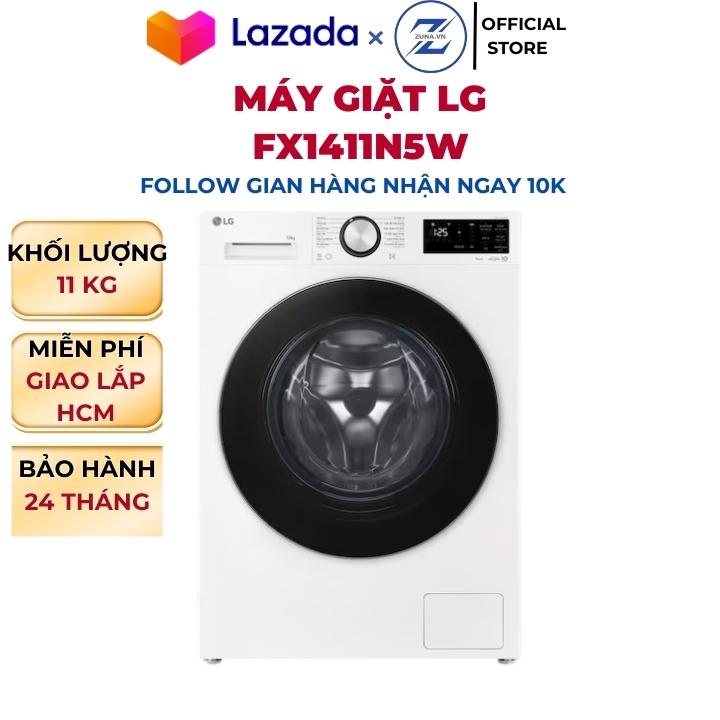 Máy giặt cửa ngang Inverter LG 11KG FX1411N5W - Bảo hành 24 tháng