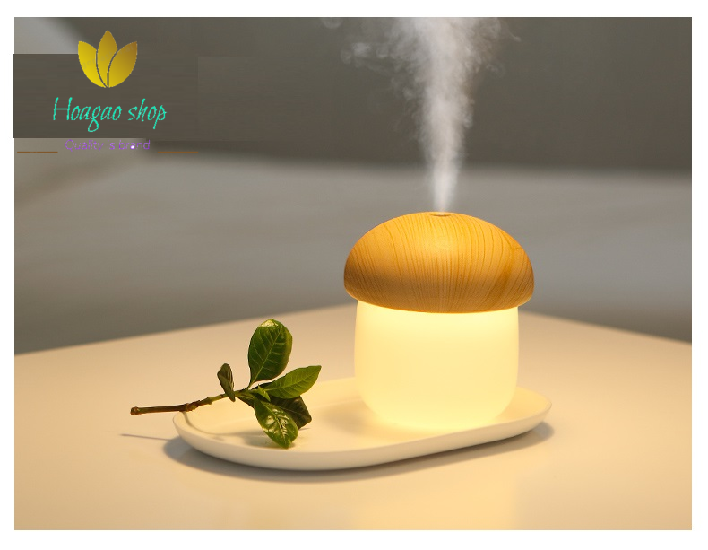 Máy tạo độ ẩm không khí mini hình nấm dễ thương để bàn đầu giường ngủ văn phòng đầu sạc usb có đèn 2 trong 1