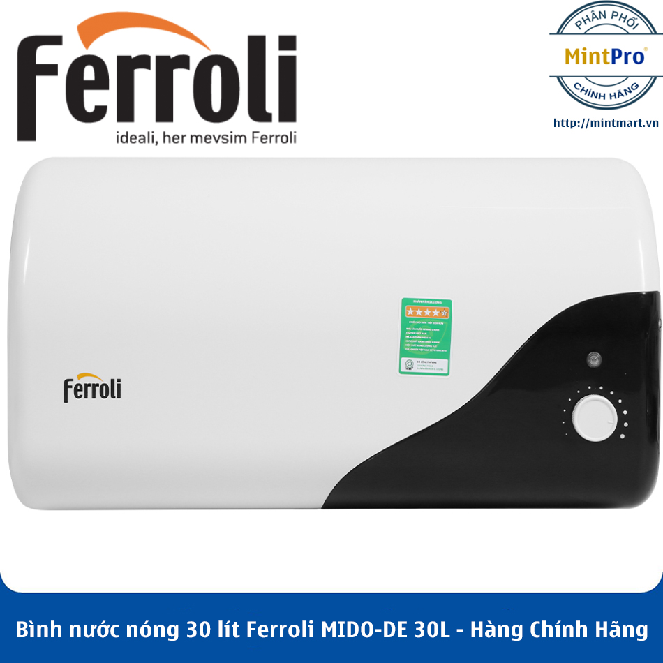 Bình nước nóng 30 lít Ferroli MIDO-DE 30L – Hàng Chính Hãng