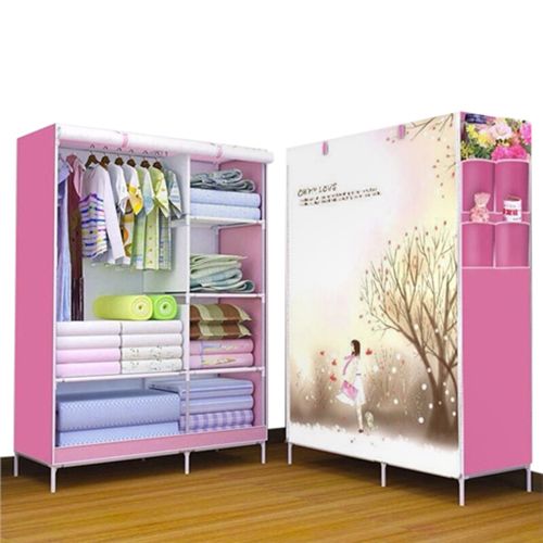 Tủ vải 2 buồng 6 ngăn in 3D cao cấp