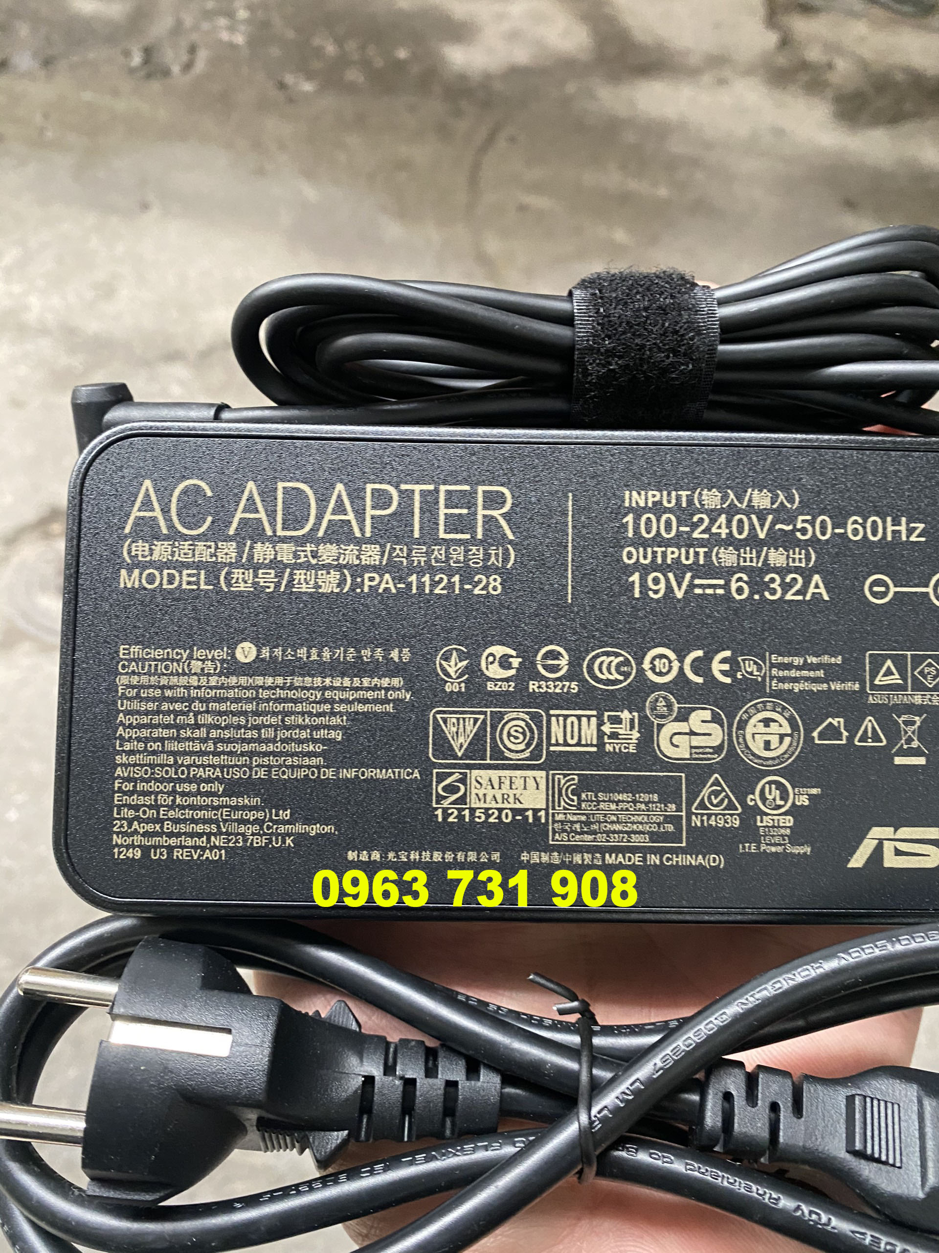 Sạc pin laptop Asus 19V-6.32A 120w model PA-1121-28
