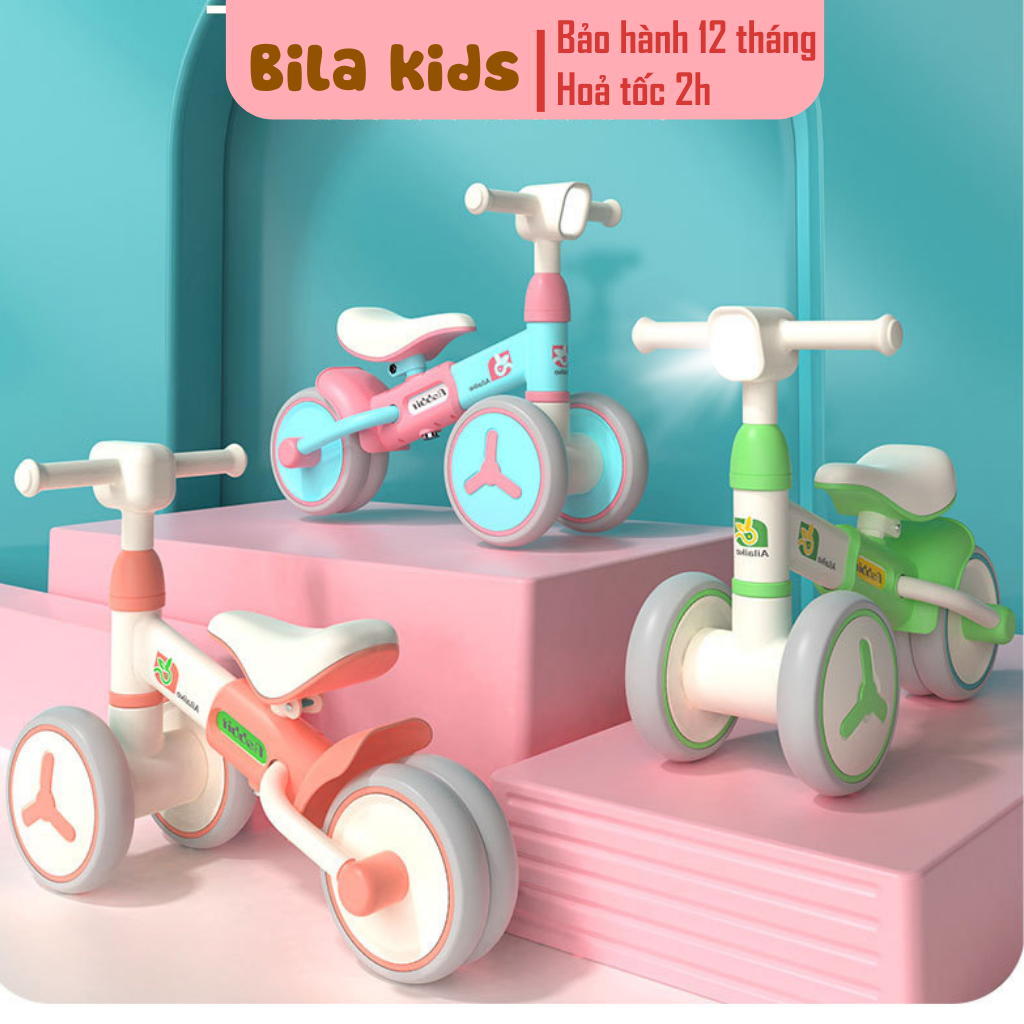 Xe chòi chân cho bé 1-3 tuổi, trượt tập đi thăng bằng, siêu nhẹ 3 bánh.