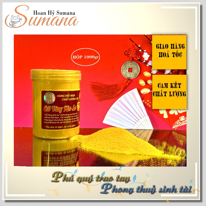 [HCM]Cát vàng kim sa đặt lư hương (500gr, 1000gr) trang trí bàn thờ ông địa