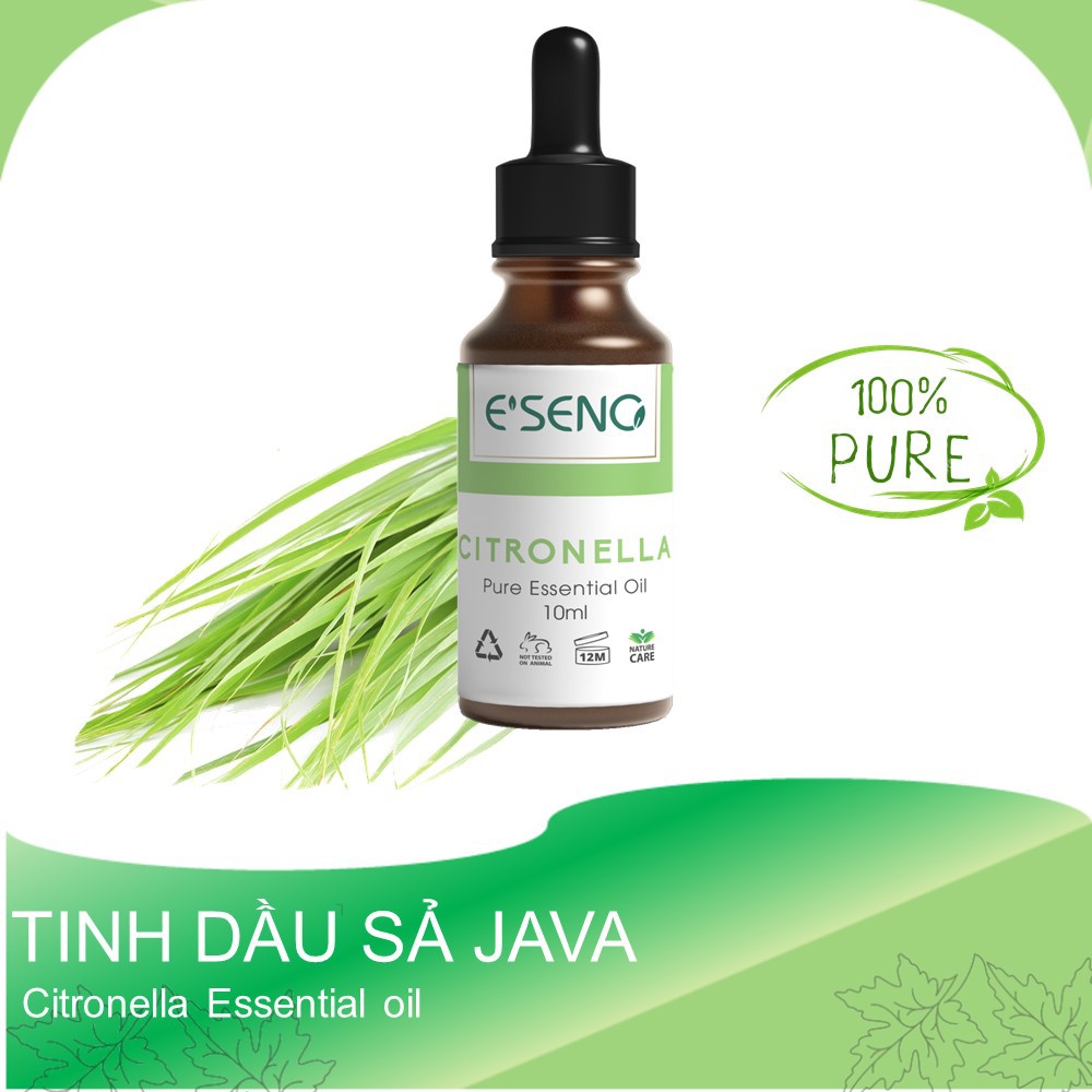 Tinh dầu sả Java nguyên chất 100%, Tinh dầu sả ESENO dùng với máy xông tinh dầu để khuếch tán thơm phòng, đuổi muỗi, thanh lọc không khí