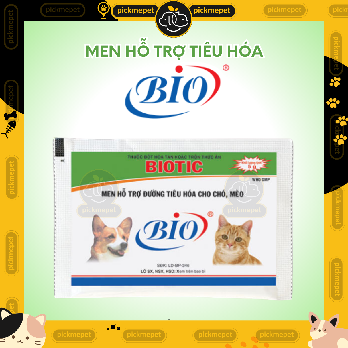 Men biotic hỗ trợ tiêu hóa cho chó mèo