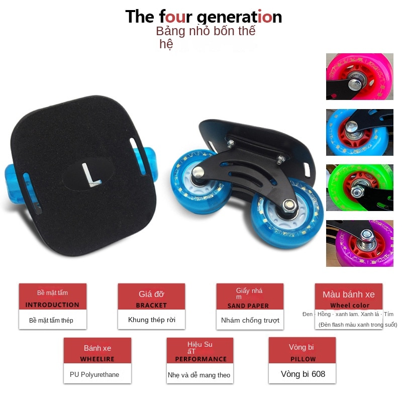 Ván trượt patin freeline skate board bufanzhe - vòng bi abec - tùy chọn có led