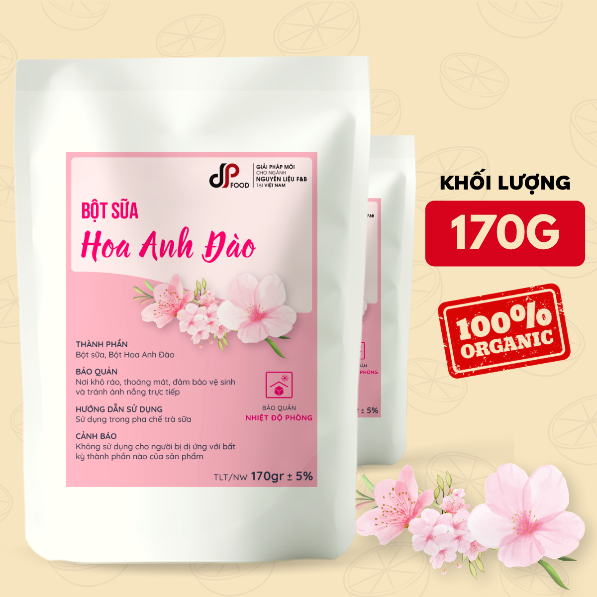 Bột Hoa Anh Đào Làm Trà sữa Đá xay Sữa tươi 100g (Mẫu thử)