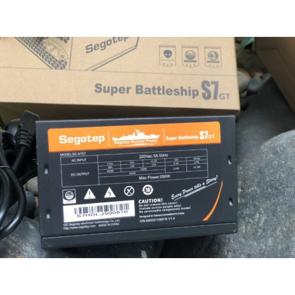 Nguồn segotep s7 gt 550w có dây 8 pin thích hợp cho rx570 rx580