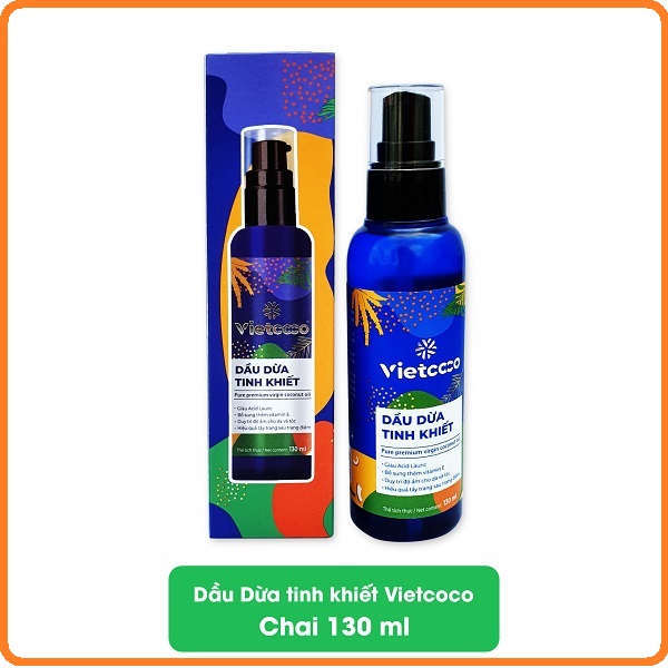 Dầu dừa tinh khiết vietcoco 130ml - chai xịt - dưỡng tóc, dưỡng da