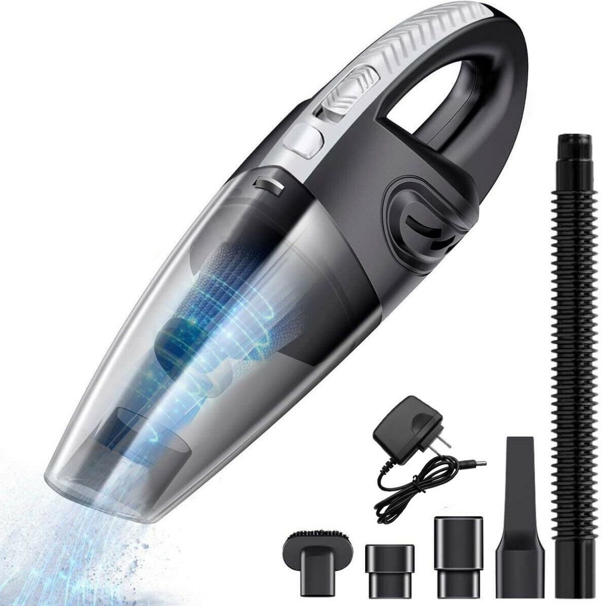 Máy hút bụi cầm tay công suất 120W, Hút bụi Ô Tô đa năng, 5 đầu hút, 2 lớp lọc mạnh mẽ