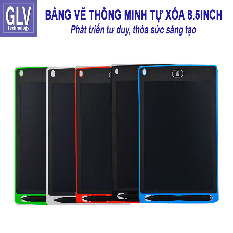 Bảng vẽ điện tử màn hình LCD 8.5inch giúp bé học tập phát triển tư duy và thư giãn hiệu quả. Bảng viết tự xóa pin dùng 2 năm