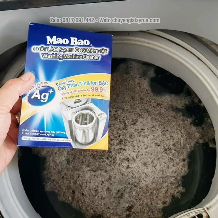 Hộp tẩy lồng máy giặt maobao, vệ sinh máy giặt cửa ngang, cửa trên, có ion bạc kháng khuẩn, khử mùi